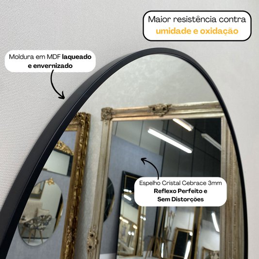 Espelho Decorativo Redondo com Moldura Preta: Elegância e Versatilidade para sua Decoração