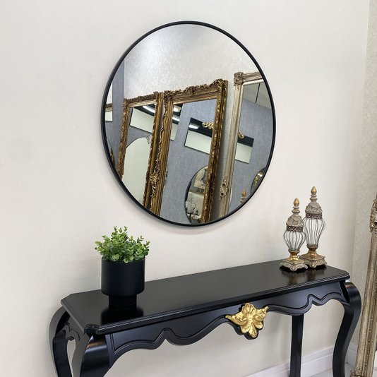 Espelho Decorativo Redondo com Moldura Preta: Elegância e Versatilidade para sua Decoração