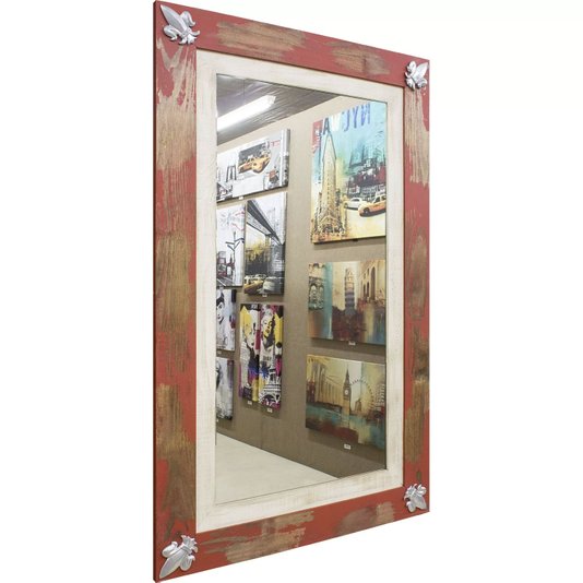 Espelho Decorativo Rústico Moldura com Apliques Prata