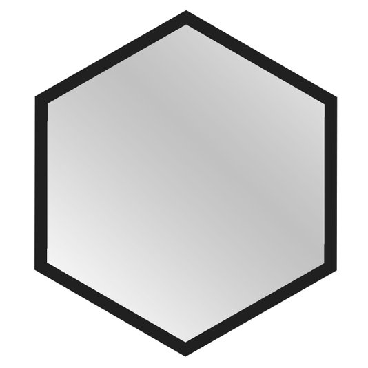 Espelho Decorativo Geométrico Hexagonal Moldura Laqueada Preta