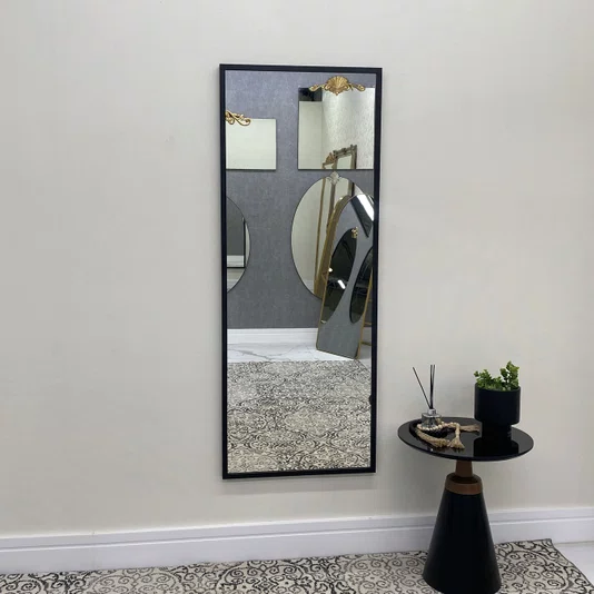 Espelho Moderno Decorativo com Moldura Preta sem Bisotê  60X160CM