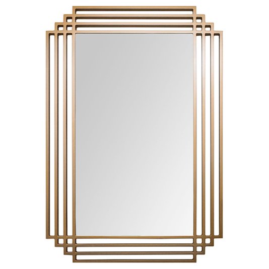 Espelho Moderno Retangular: Design Elegante, Moldura em MDF Vazado, Perfeito para Decoração Luxuosa