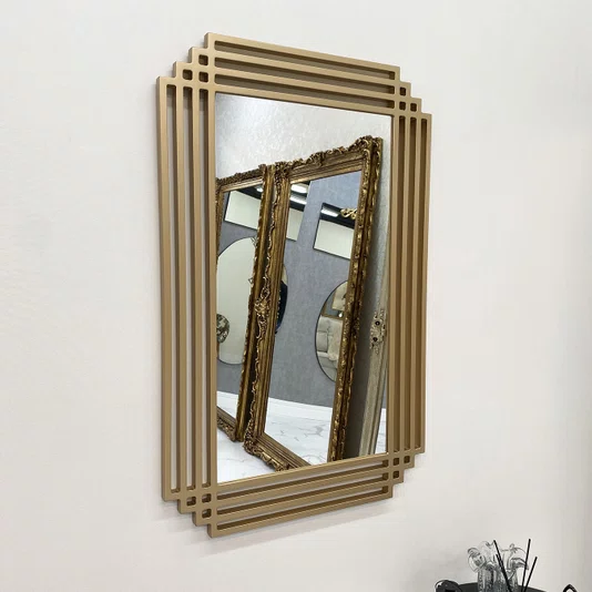 Espelho Moderno Retangular: Design Elegante, Moldura em MDF Vazado 50x80CM