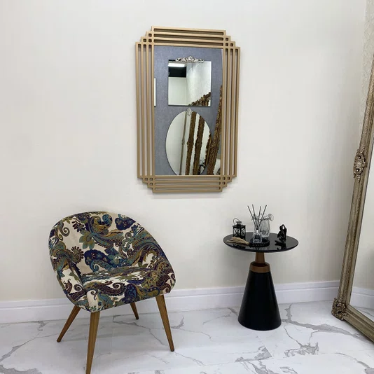 Espelho Moderno Retangular: Design Elegante, Moldura em MDF Vazado 50x80CM