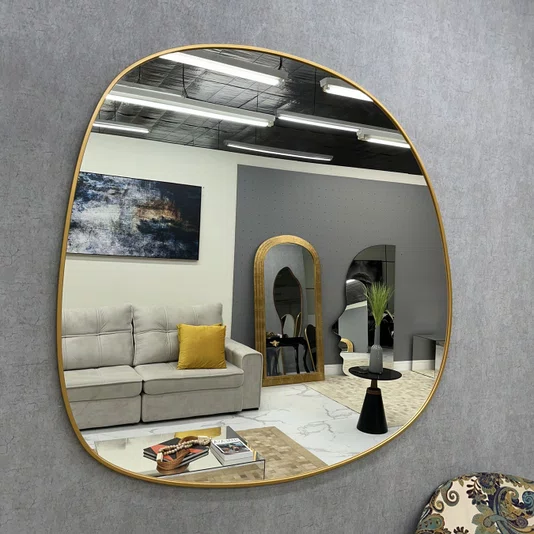 Espelho Orgânico com Moldura Laqueada Premium - Design Inovador e Ecológico