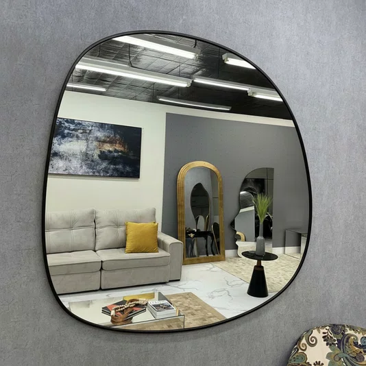 Espelho Orgânico com Moldura Laqueada Premium - Design Inovador e Ecológico