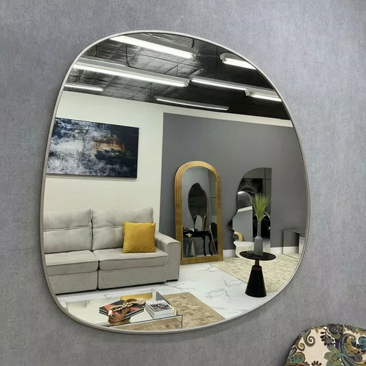 Espelho Orgânico com Moldura Laqueada Premium - Design Inovador e Ecológico