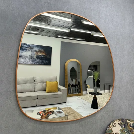 Espelho Orgânico com Moldura Laqueada Premium - Design Inovador e Ecológico