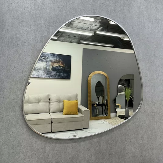 Espelho Orgânico com Moldura Laqueada Premium - Design Sustentável e Elegante