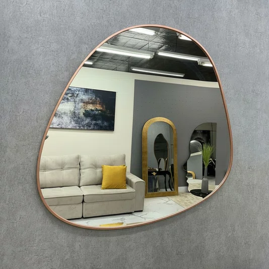 Espelho Orgânico com Moldura Laqueada Premium - Design Sustentável e Elegante