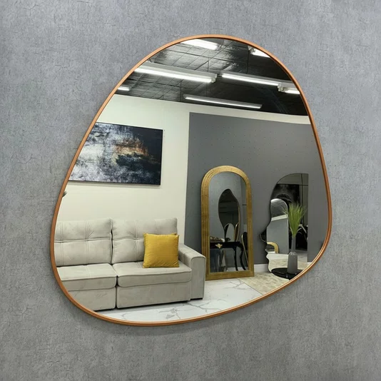 Espelho Orgânico com Moldura Laqueada Premium - Design Sustentável e Elegante