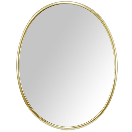 Espelho Oval com Moldura de Alumínio e Acabamento Brilhante - Elegância e Praticidade no seu Lavabo