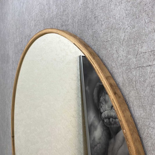 Espelho Redondo com Moldura em Madeira Freijó: Elegância Natural para Qualquer Ambiente