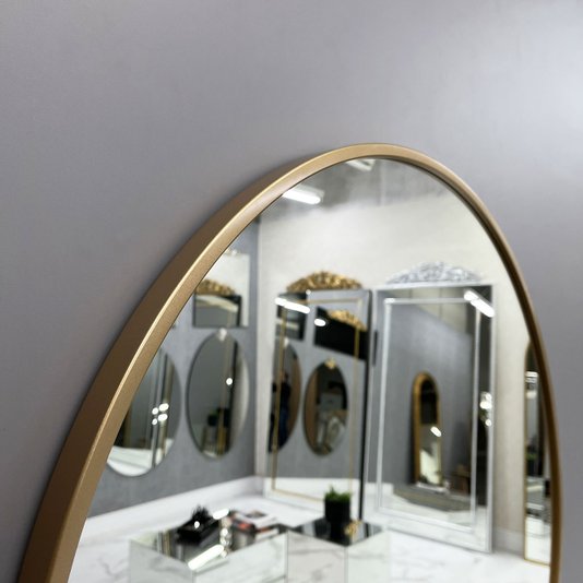 Espelho Redondo em MDF Dourado Semibrilho - Elegância e Personalidade Para Seus Ambientes