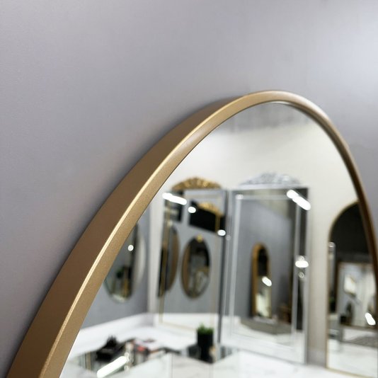 Espelho Redondo em MDF Dourado Semibrilho - Elegância e Personalidade Para Seus Ambientes