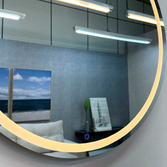 Espelho Redondo Moderno Jateado com LED e Sensor Touch: Estilo para o Ambiente
