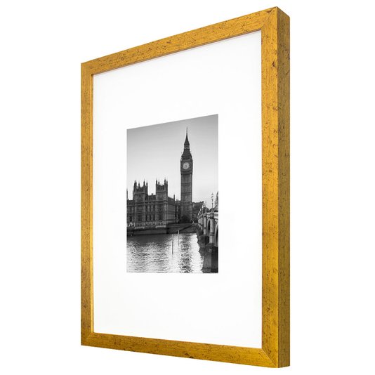Quadro Decorativo com Moldura Dourada Relógio Big Ben 30x40cm