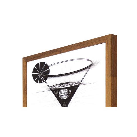Quadro Decorativo com Moldura Rústica Coquetel Dry Martini 50x50cm