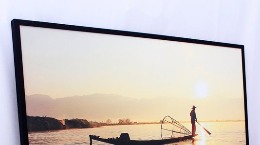 Quadro Decorativo com Impressão Personalizada Pescador ao Pôr do Sol