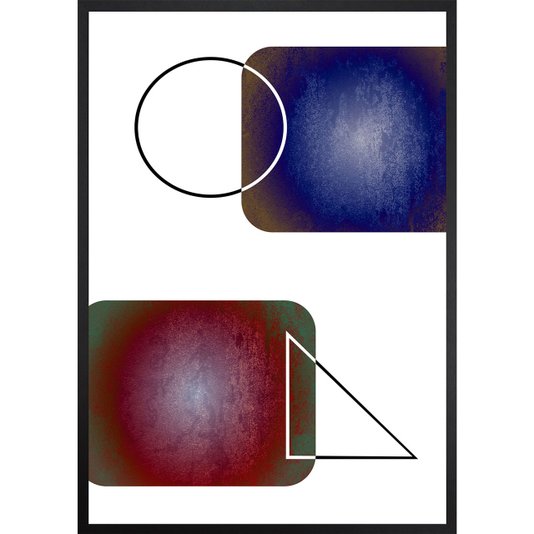 Quadro Abstrato Decorativo Círculo e Triângulo II - Escolha o Tamanho