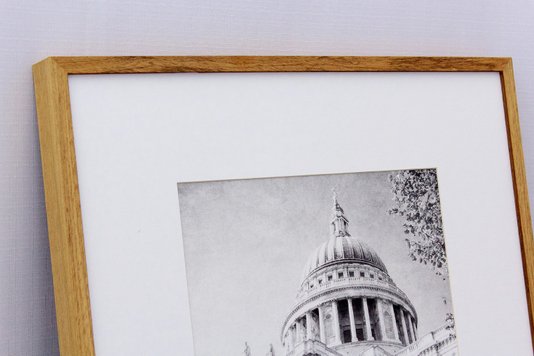Quadro Decorativo com Moldura na Cor Carvalho Capitólio dos Estados Unidos 50x50cm