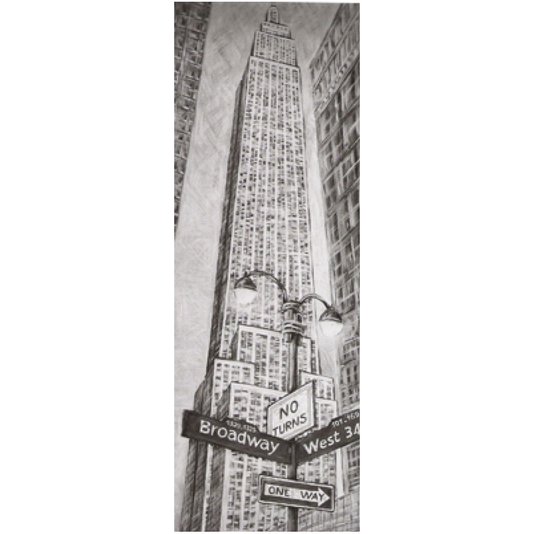 Gravura para Quadros em Preto e Branco Empire State Building 30x90cm