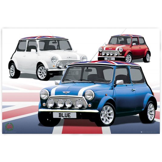 Gravura para Quadros Poster Modelos de Carros Mini Cooper 90x60cm