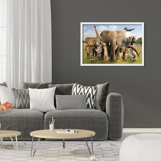 Gravura Poster para Quadros África Animais Selvagens 90x60cm