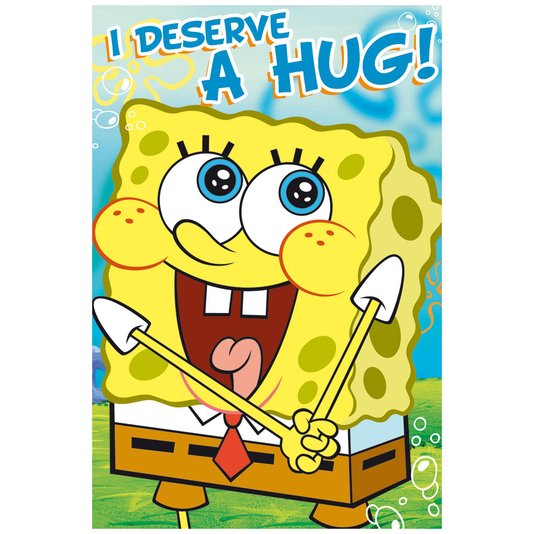 Gravura Poster para Quadros Bob Esponja I Deserve A Hug! 60x90cm