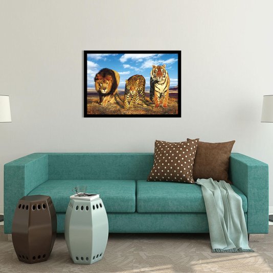 Gravura Poster para Quadros Leão Onça e Tigre 90x60cm