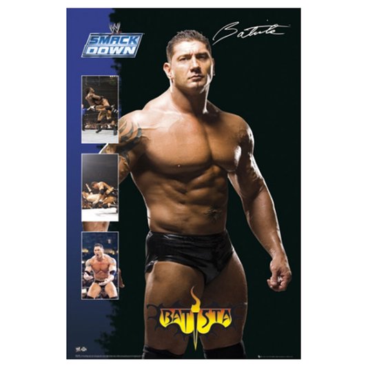 Gravura Poster para Quadros Lutador da WWE Batista 60x90cm