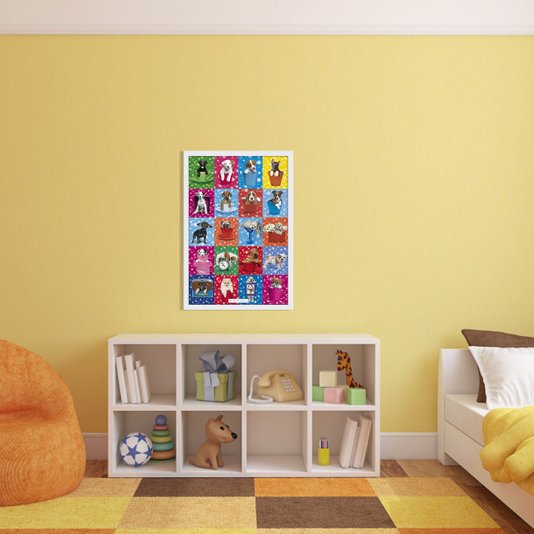 Gravura Poster para Quadros Pets Filhotes de Cachorros 60x90cm
