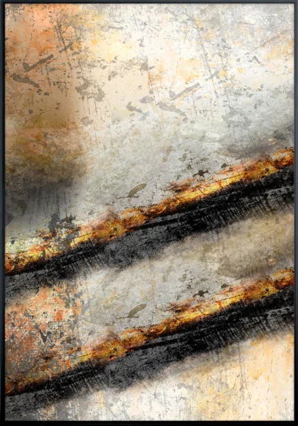 Kit de Quadros Arte Abstrata Estilo Industrial Moderno 90x120cm Cada Quadro