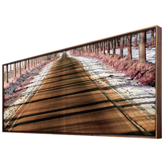Kit de Quadros Paisagem Estrada Ladeada Árvores 140x100cm