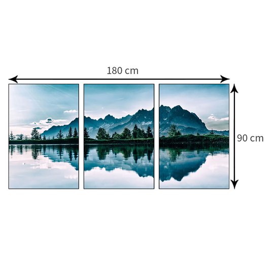 Kit Paisagem Montanhas Conjunto com 3 Quadros de 60x90cm