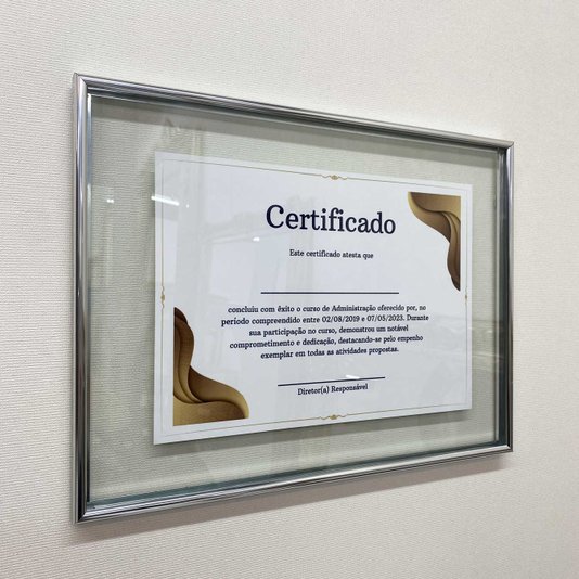 Moldura de Alumínio para Certificados e Diplomas 20x30cm