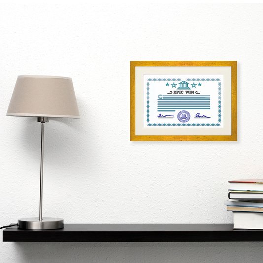 Moldura Dourada para Certificado e Diploma A4 21x30cm Quadro com Vidro