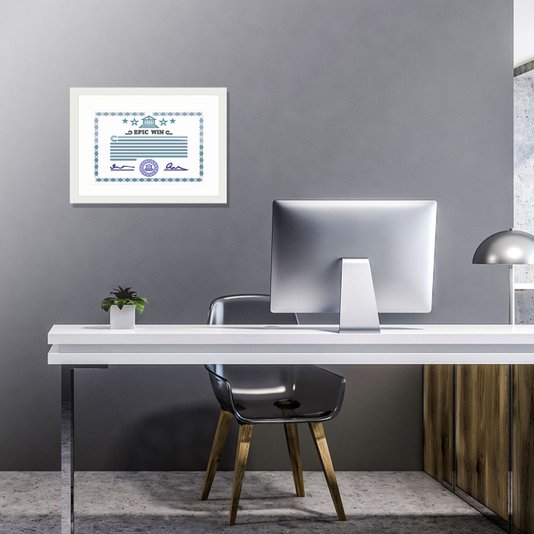 Moldura para Certificado Diploma 20x30cm Quadro com Moldura Branca com Vidro