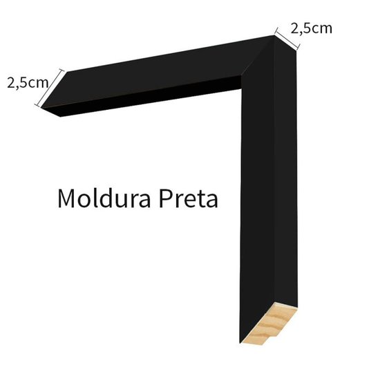 Moldura para Certificado Diploma 20x30cm Quadro Preto com Vidro