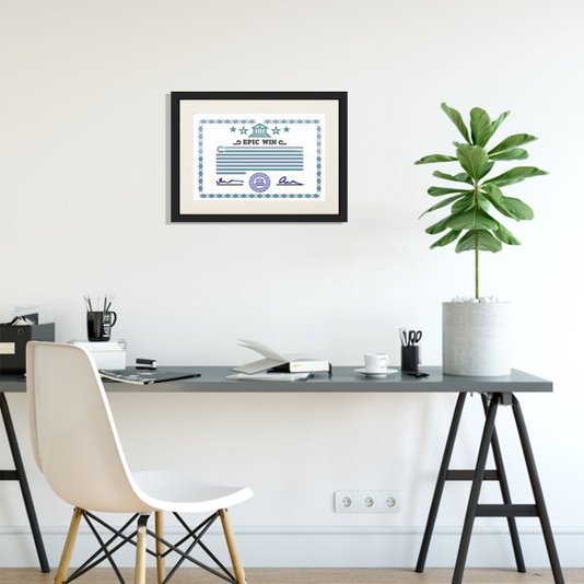 Moldura para Certificado Diploma 20x30cm Quadro Preto e Creme com Vidro
