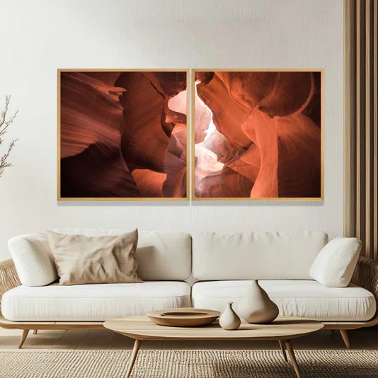 Par de Quadros Decorativos Antelope Canyon Kit 2 Quadros: Qualidade e Sofisticação