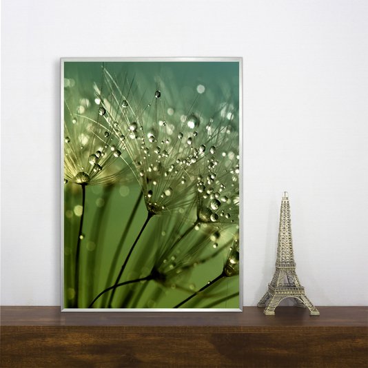 Par de Quadros Floral Verde Dente de Leão 120x90 cm