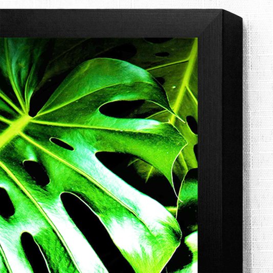 Par de Quadros Planta Costela de Adão - Elegância Botânica -  Moldura Preta Fina