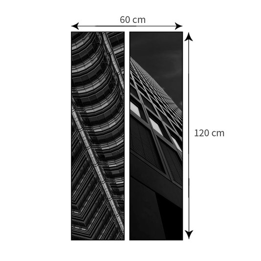 Par de Quadros em Preto e Branco Arquitetura 60x120 cm