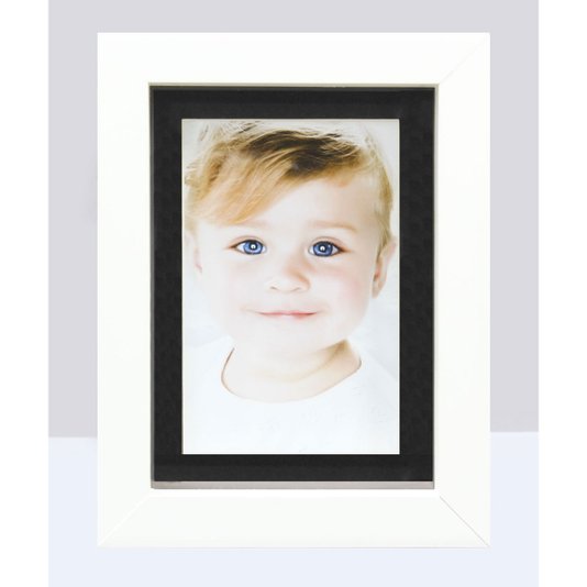 Porta Retrato Pequeno Branco e Marrom Tabaco para Foto 10x15cm