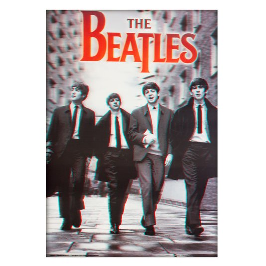 Poster 3D The Beatles 50x70cm com/sem Moldura