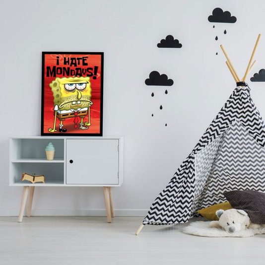 Poster Bob Esponja I Hate Mondays 60x90cm com/sem Moldura
