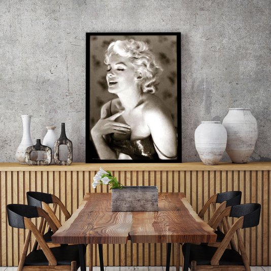 Poster Diva Marilyn Monroe em Preto e Branco 60x90cm com/sem Moldura