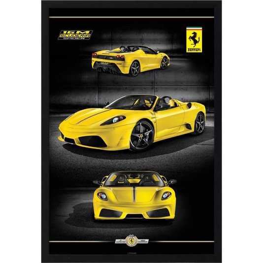 Poster Ferrari Amarela 16m Scuderia 60x90cm com/sem Moldura
