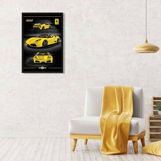 Poster Ferrari Amarela 16m Scuderia 60x90cm com/sem Moldura